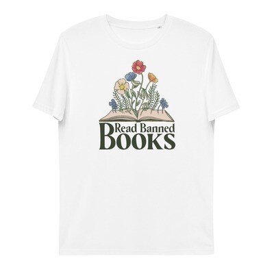 Unisex Organic Cotton Read Banned Books Tshirt (white)