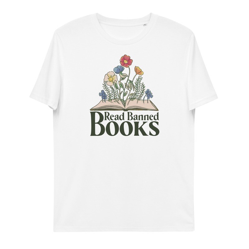 Unisex Organic Cotton Read Banned Books Tshirt (white)