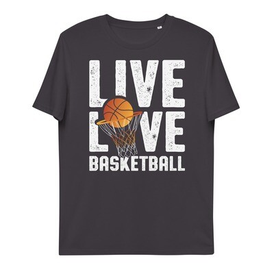Unisex Organic Cotton Live Love Basketball Tshirt