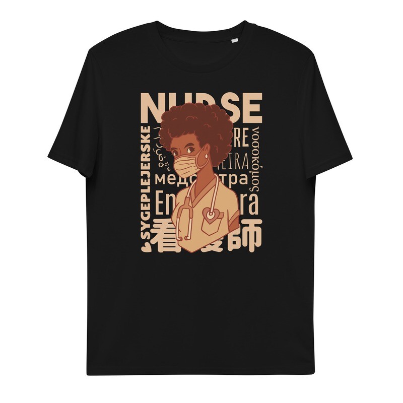 Organic Cotton Nurse In Many Languages Unisex Tee