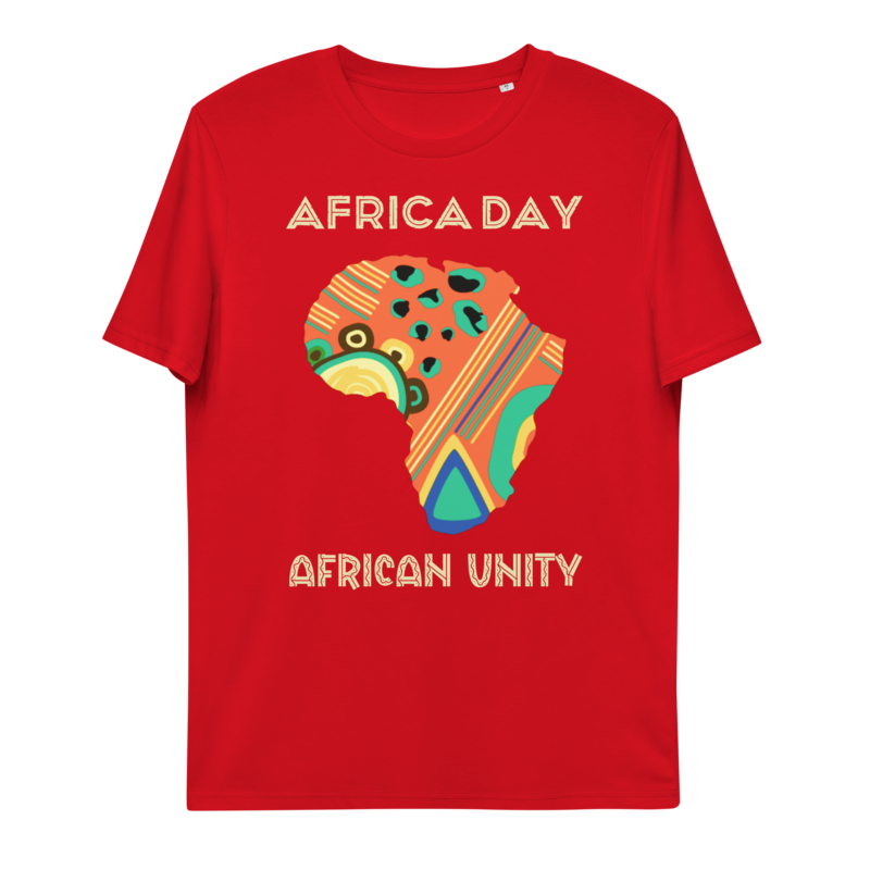 Organic Cotton Africa Day Red Unisex Tshirt