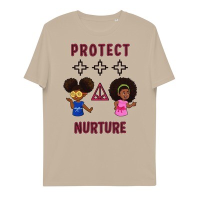 Unisex Organic Cotton Protect &amp; Nurture Black Girls Tshirt 