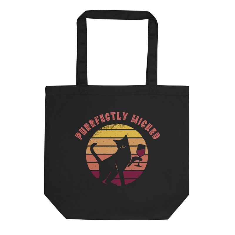 Organic Cotton Purrfectly Wicked (Double Sided) Eco Tote Bag