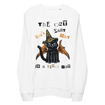 Organic Cotton Halloween Cat Bat Witch Sweatshirt