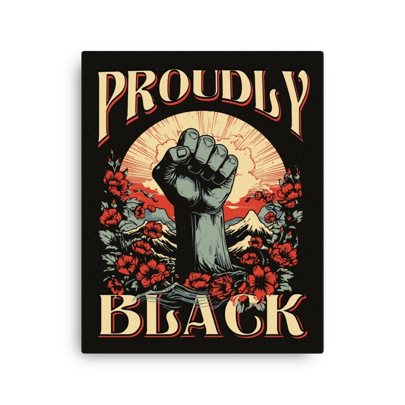 Proudly Black Thin Canvas
