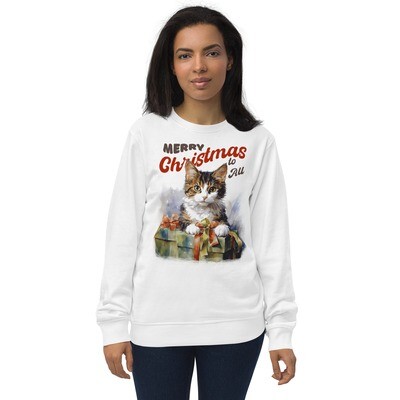Organic Cuddly Cat Christmas Sweatshirt 