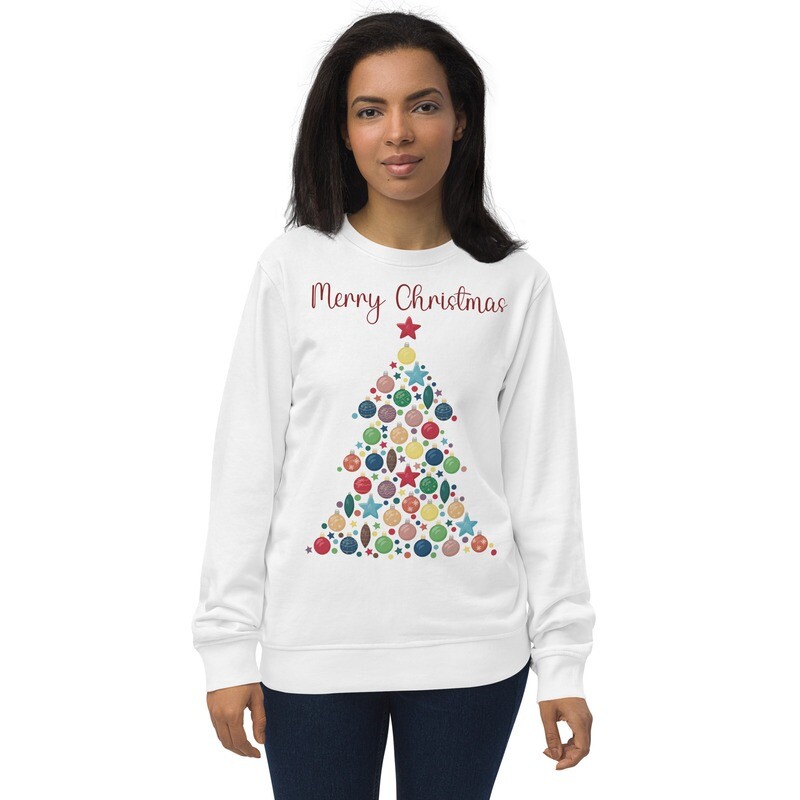 Merry Christmas, Christmas Tree Sweatshirt (Organic Cotton)