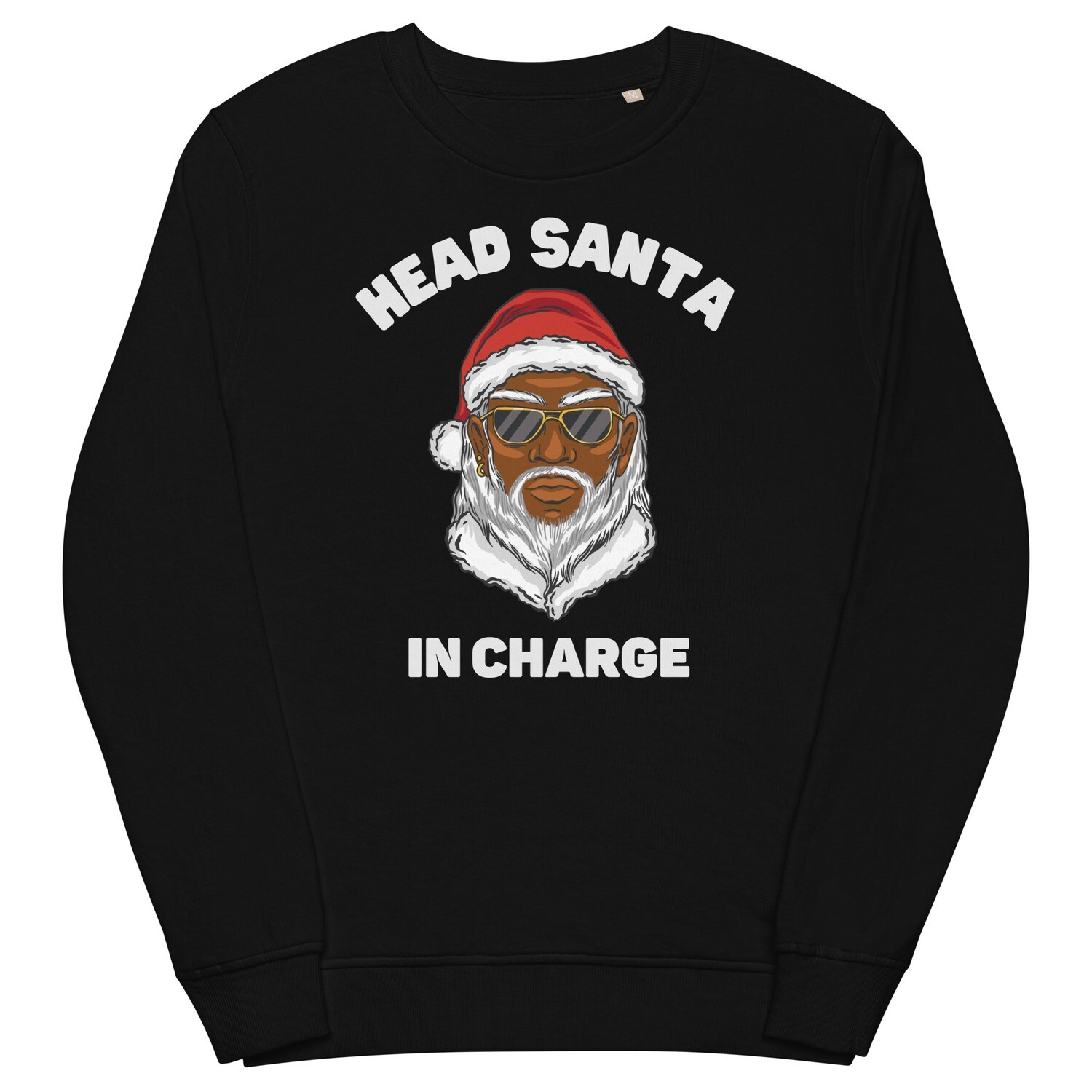 Black Santa Organic Cotton Christmas Sweatshirt