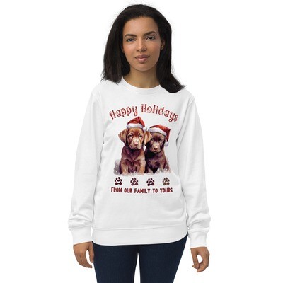 Organic Cotton Christmas Shirt Two Dogs Holiday Sweatshirt 