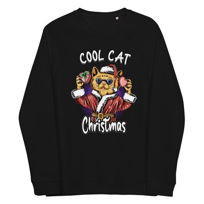 Ecofriendly Cool Cat Christmas Sweatshirt (unisex)