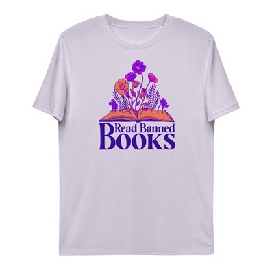 Unisex Organic Cotton Read Banned Books Tshirt (lavender)