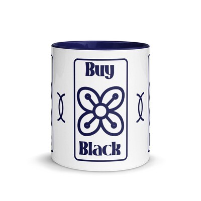 Ceramic Buy Black Mug (coordinated color dark blue)