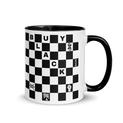 Ceramic Checkered Buy Black Mug (coordinated color black)