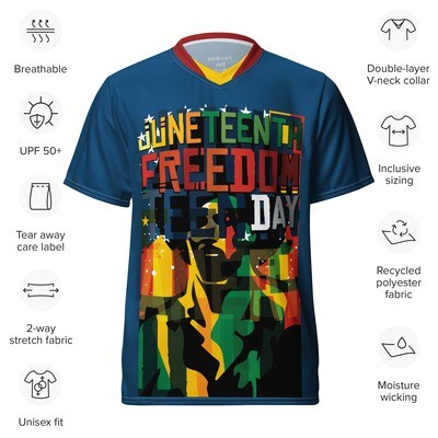 Freedom Day (Unisex Front and Back Design) Recycled Polyester Sports Jersey imperial blue