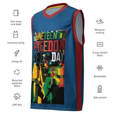 Freedom Day (Unisex Front and Back Design) Recycled Polyester Basketball Jersey imperial blue