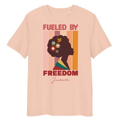 Organic Cotton Black Woman Juneteenth and Freedom Tshirt (peach)