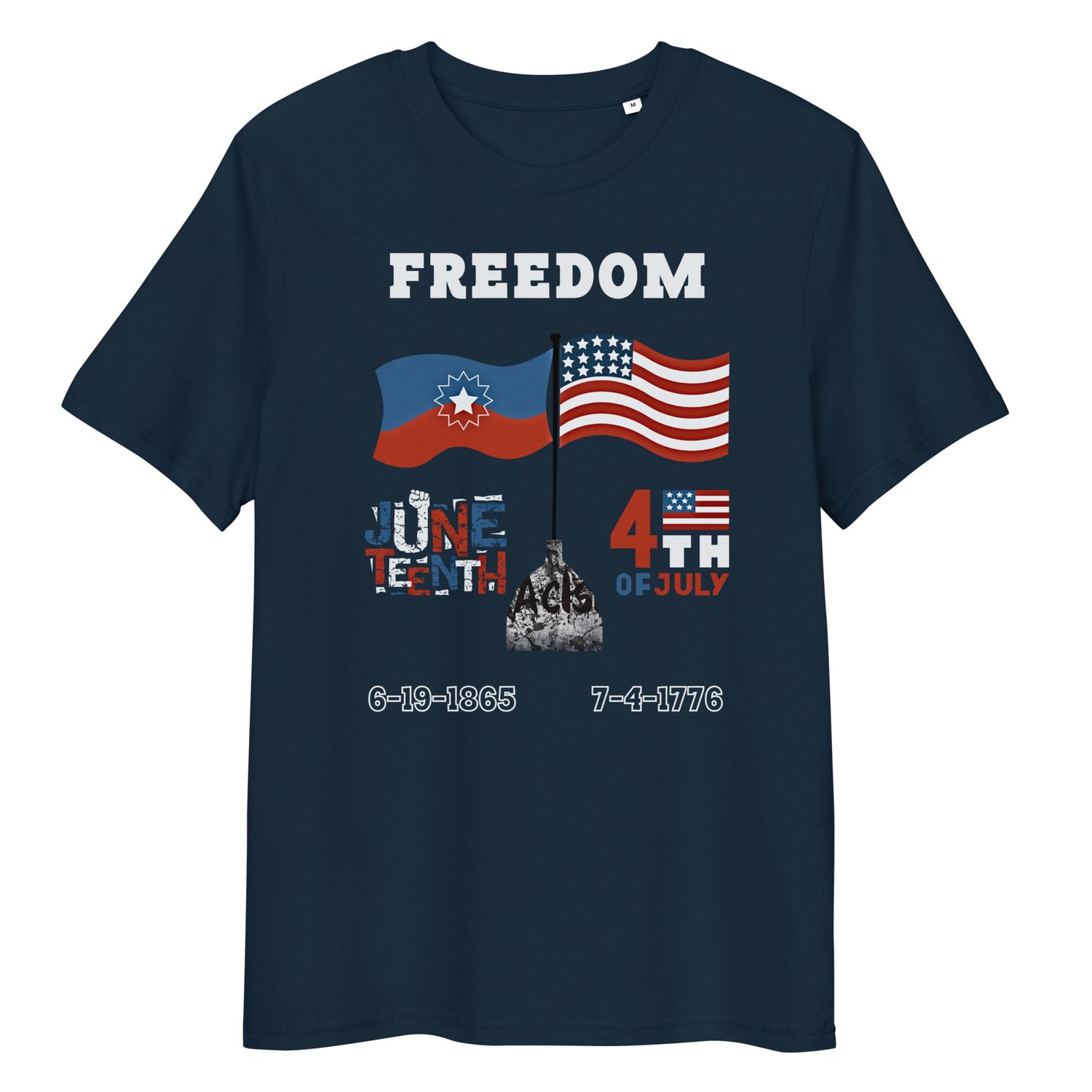 Organic Cotton Double Flags Juneteenth Tshirt