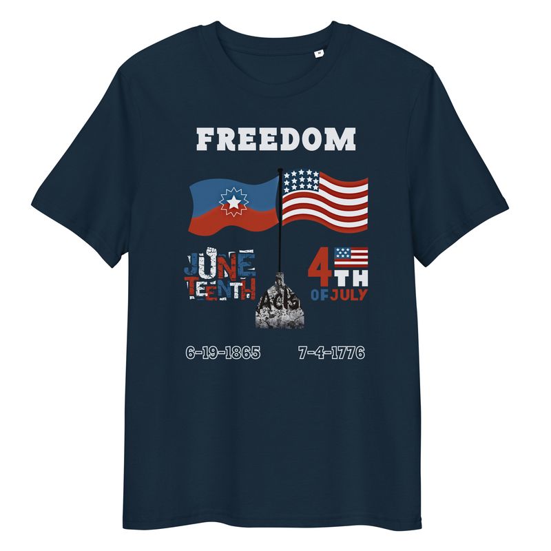 Organic Cotton Double Flags Juneteenth Tshirt