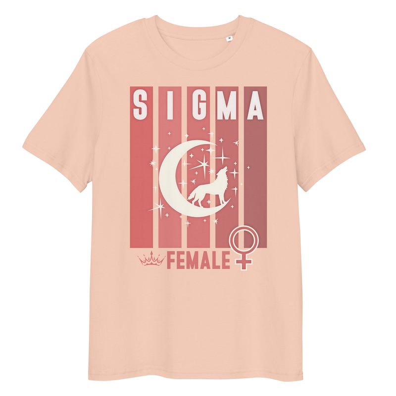 Organic Cotton Sigma Female Lone Wolf Tshirt (peach)