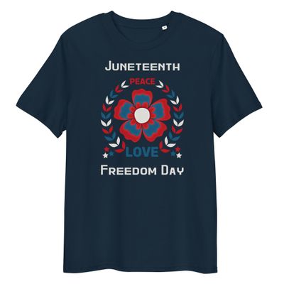 Organic Cotton Juneteenth Peace Love Freedom Shirt