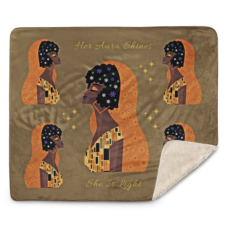 Her Aura Shines Sherpa Blanket| 60 by 50 inches