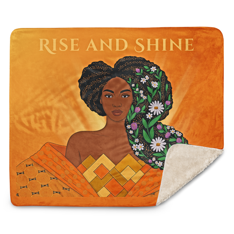 Rise and Shine Sherpa Blanket| 60 by 50 inches