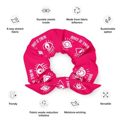 Recycled Fuchsia Woke Is Good Scrunchie