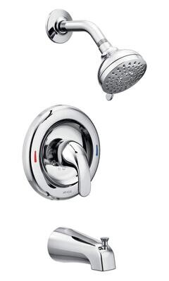 MOEN Adler Single Handle Round Wall Mount 1-Spray Bathtub Shower Faucet