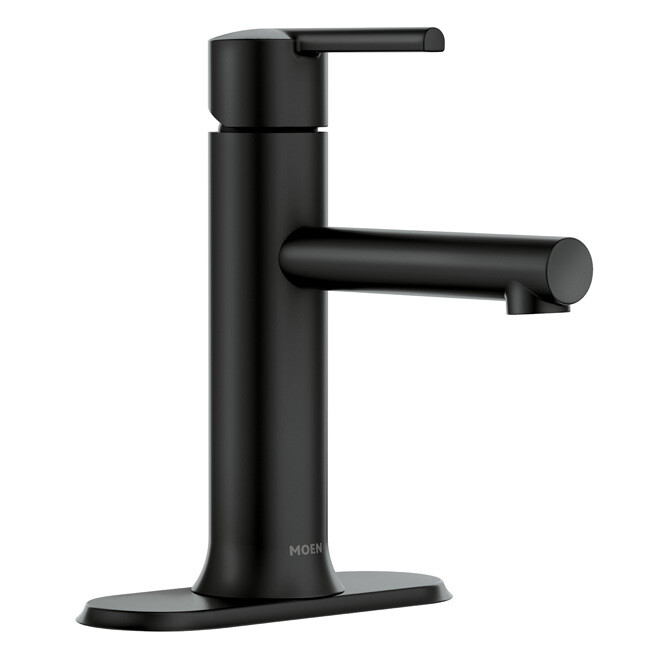 MOEN Arlys 1-Handle Single Hole 4-in Centerset WaterSense Bathroom Sink Faucet with Drain