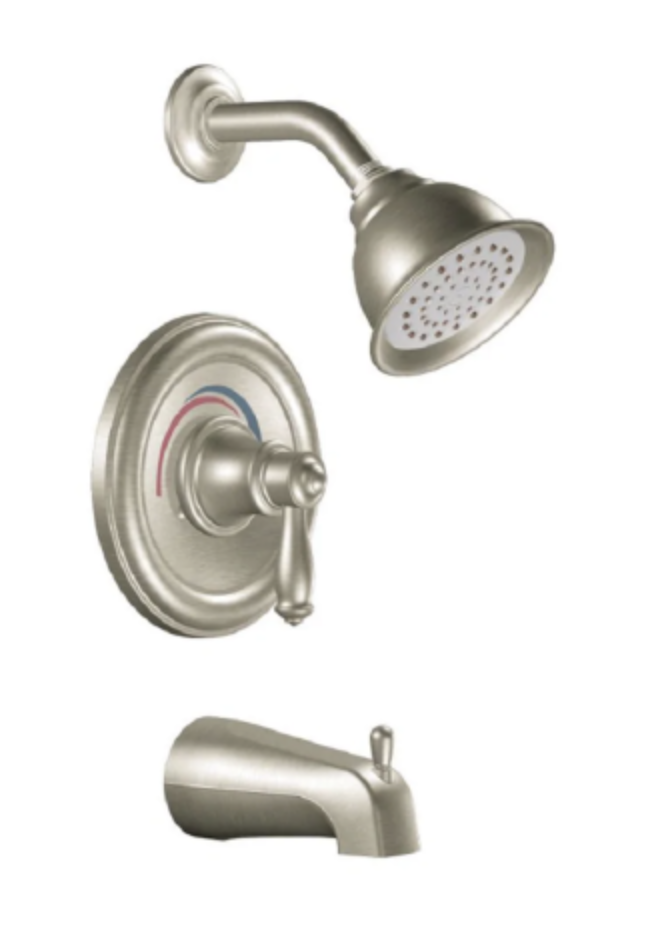 MOEN Benton Posi-Temp Pressure Balanced Bathtub Shower Faucet with Rain Shower Head