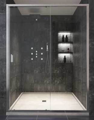 60&quot; W x 72&quot; H Sliding Shower Door, 8mm Tempered Glass, Aluminium Frame