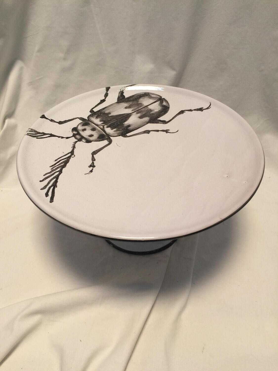 Tartera escarabajo blanco y negro, Colección fauna.