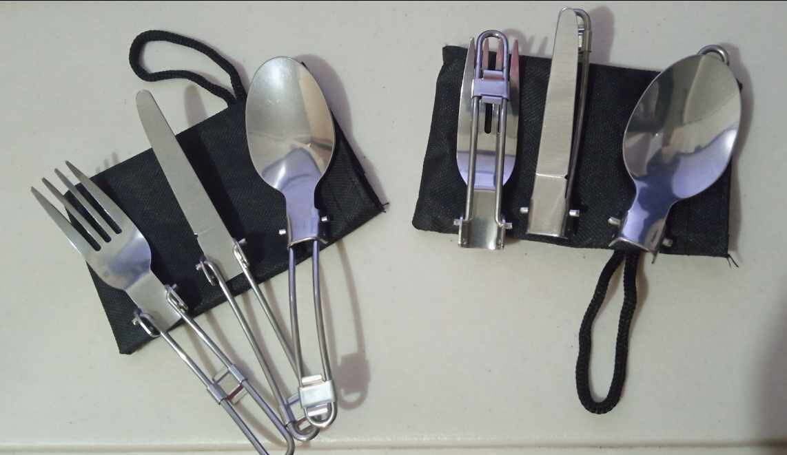 Outdoor Camping / Hiking Stainless 3PCS Cutlery with Storage Bag