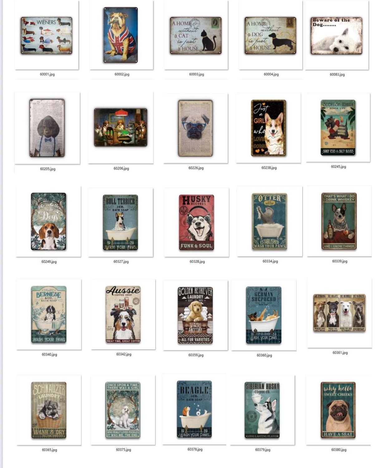 Animal Themed Tin Signs