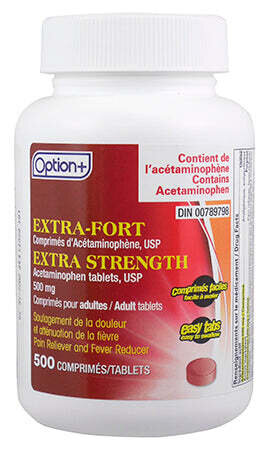 Option+ Acetaminophen Extra Strength 500mg Easy Swallow (500) Tablets