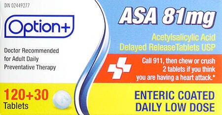 Option+ ASA 81mg Low Dose Tablets