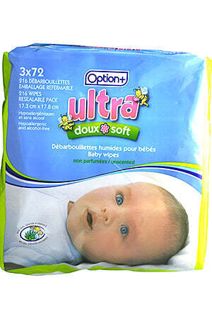 Option+ Baby Wipes Ultra Soft Unscented