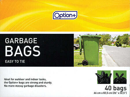 Option+ Black Garbage Bags (40)