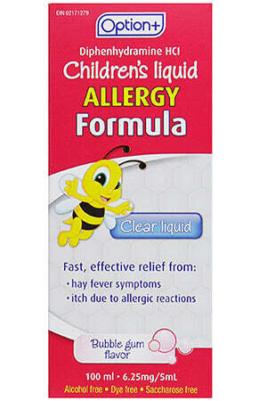 Option+ Children's Clear Allergy Liquid Formula Bubble Gum 115ml