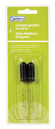 Option+ Glass Medicine Droppers 2 Pack