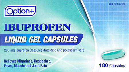 Option+ Ibuprofen Liquid Gel 180 Capsules