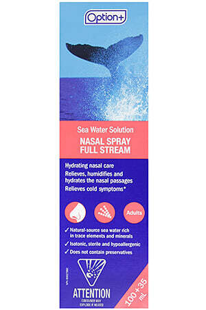 Option+ Nasal Spray Sea Water Full Stream 135ml