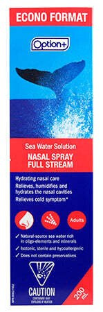 Option+ Nasal Spray Sea Water Full Stream 200ml