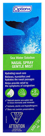 Option+ Nasal Spray Sea Water Gentle Mist 135ml