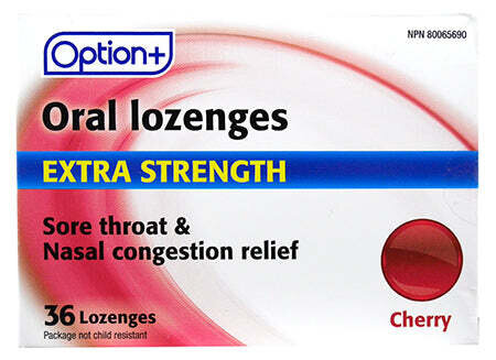 Option+ Oral Lozenges Extra Strength Cherry