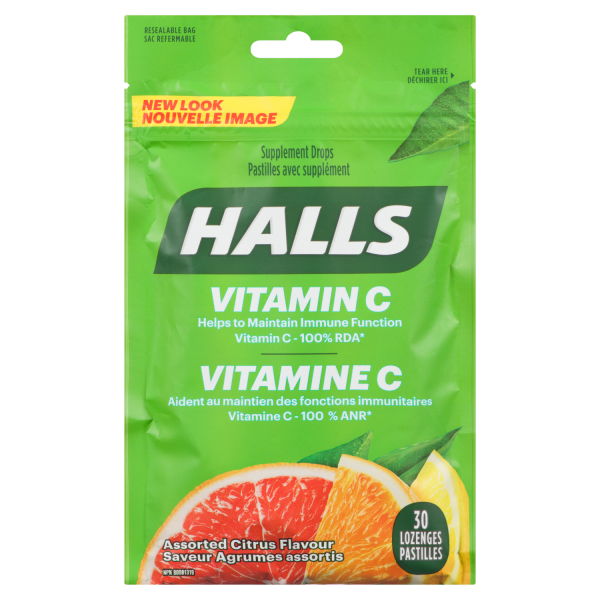 Halls Supplement Drops Assorted Citrus