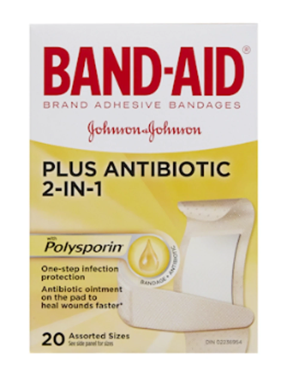 Band-Aid Plus Antibiotic 2-In-1 with Polysporin Bandages