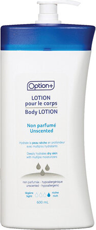 Option+ Body Lotion, unscented, 600 ml