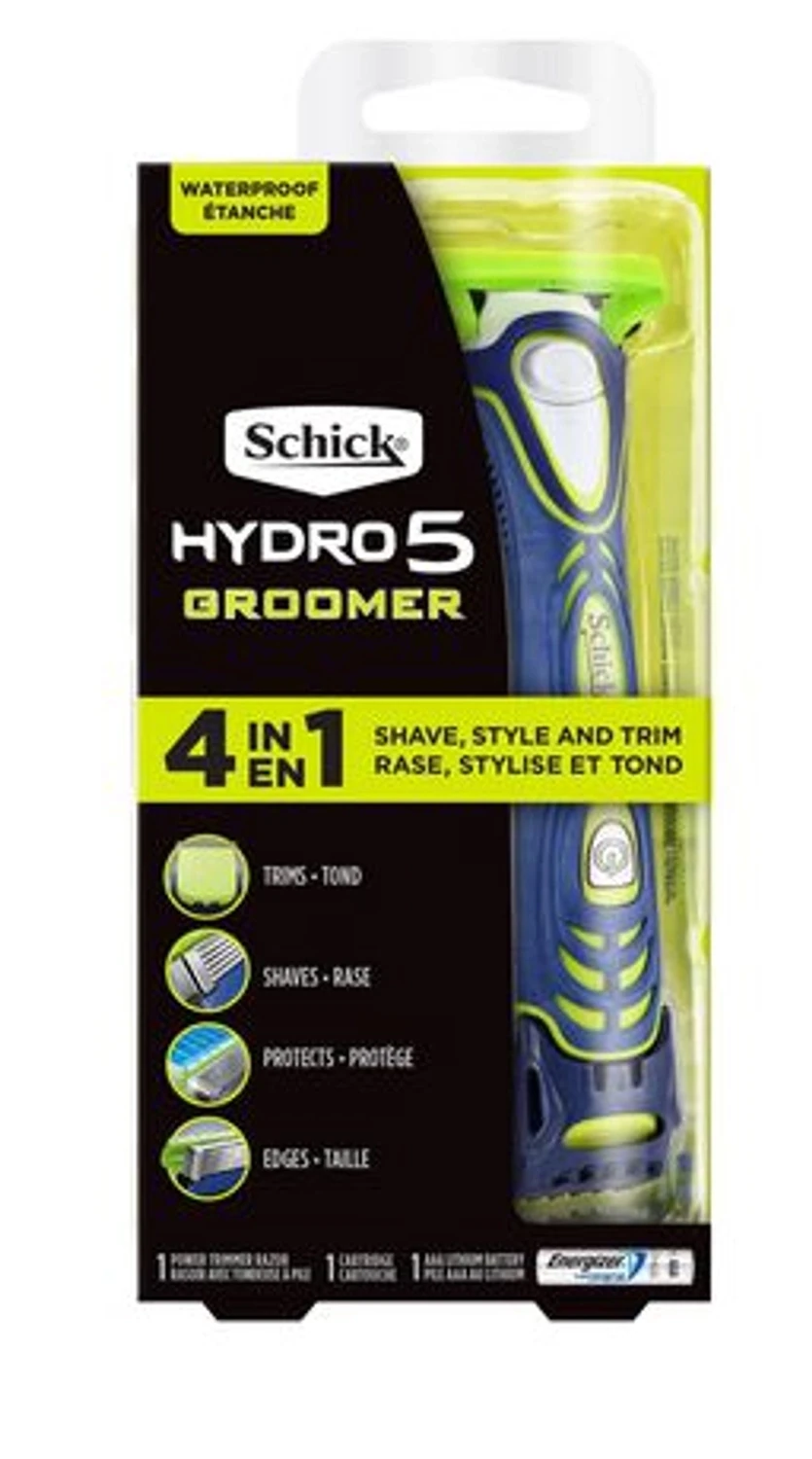 Schick Hydro 5 Groomer 4 in 1, 1 Power Trimmer + 1 Cartridge