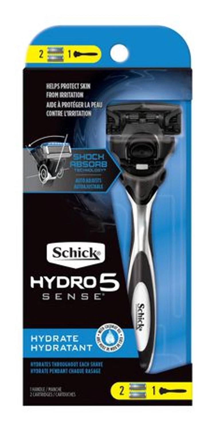 Schick Hydro 5 Sense Razor, 2 Cartridges + 1 Razor